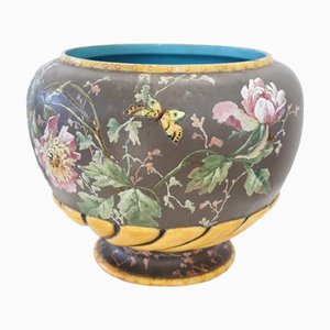 Ceramic Vase with Floral Decor, Italy, 1980s