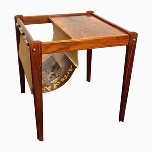 Rosewood and Canvas Magazine Table, 1970s