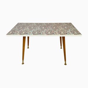 Mesa laminada con decoración de mosaico, años 50