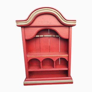 Art Deco Wooden Cabinet with Painted Floral Sides, 1940s-1950s