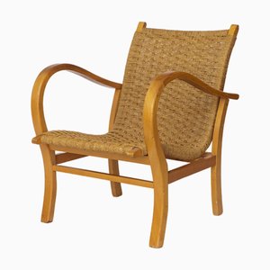 Vintage Bauhaus Lounge Chair in Beech by Erich Dieckmann, 1950s