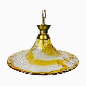 Lampe à Suspension Vintage en Verre Murano de AV Mazzega, Italie, 1950s