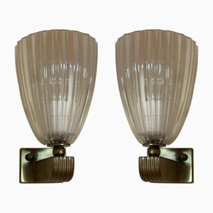 Vintage Art Deco Wall Lights, 1920s, Set of 2
