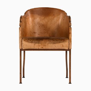 Armchair in Copper and Leather by Mats Theselius, 1999