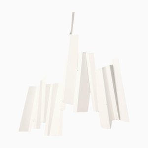 Scultura da parete in metallo bianco di Lars-Erik Falk, 1963