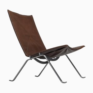 PK22 Lounge Chair in Brown Leather by Poul Kjaerholm for EKC, Denmark, 1956