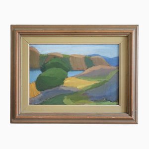 Hillside Path, Oil Painting, Framed