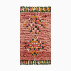 Marokkanischer Vintage Läufer in Rosa mit Medaillons