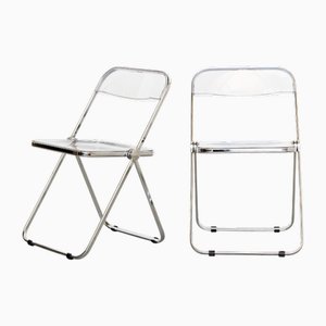 Italienische Plia Klappstühle von Giancarlo Piretti für Castelli, 1960er, 1970er, 2er Set