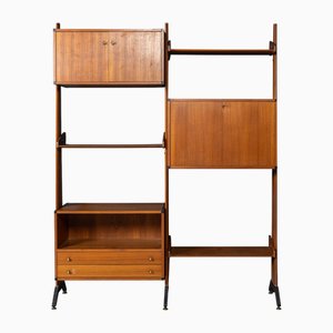 Mobiletto modulare vintage in teak, Italia, anni '60