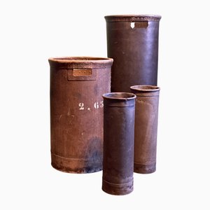 Vintage Industrial Italian Bins in Vulcanized Fiber with Markings from Fashion Factory, Italy, 1920s, Set of 4