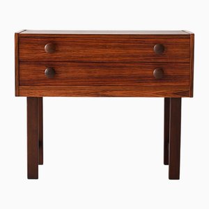 Vintage Scandinavian Rosewood Nightstand with Two Drawers, 1960s