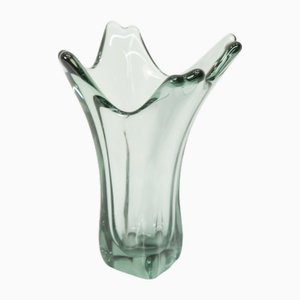 Transparent Green Murano Glass Vase, 1960s