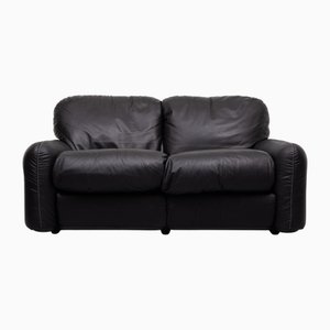 Canapé Piumotto en Cuir Noir par Arrigo Arrigoni pour Busnelli, Italie, 1970s