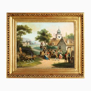 Biedermeier Picture Clock, 1830s