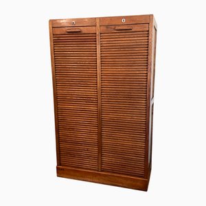 Art Deco French Roller Shutter Cabinet, Archive Cabinet, 1930