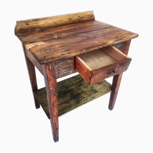 Wooden Country Table with Drawer and Shelf/Sideboard, 1930s