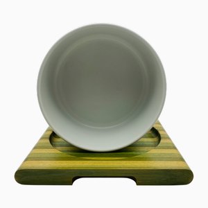 Tableware Salad Bowl and Base by Makio Hasuike for Ceramiche Franco Pozzi, Milan, Italy, 1975, Set of 2