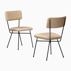 Italienische Schreibtischstühle mit Eisengestell, 1950er, 2er Set