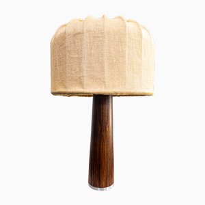 Mid-Century Swedish Rosewood Table Lamp with Original Shade, 1960s