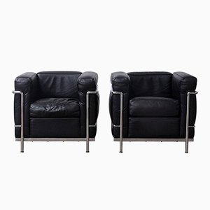 LC2 Easy Chairs by Le Corbusier for Cassina, 1980s, Set of 2