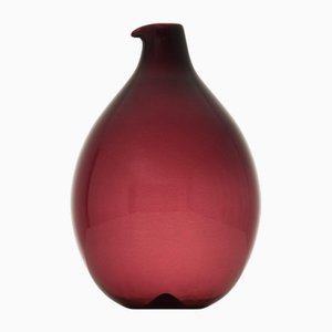 Rote Glasflasche oder Vase, Timo Sarpaneva zugeschrieben, 1957