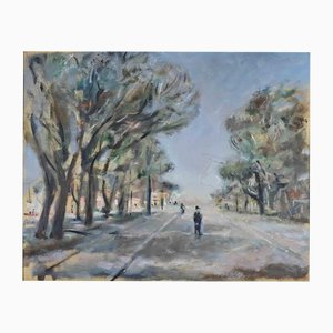 Michelangelo Cupisti, Vue de Viareggio, Peinture à l'Huile, 1990s, Encadré