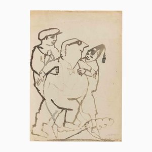 Mino Maccari, The Interested Guides, Watercolor, 1930s