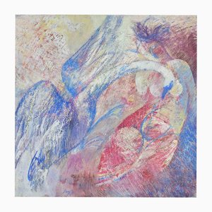 Sebastiano Sanguigni, Leda and the Swan, Oil Painting, 1980s