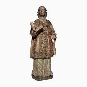 17th Century Polychrome Statue of Saint Laurentius