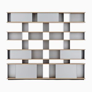 Nuage Shelving Unit in Wood and Aluminium by Charlotte Perriand for Cassina