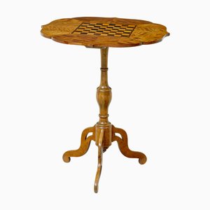 Table de Jeux 19ème Siècle en Bouleau Marqueté, Suède, 1880s