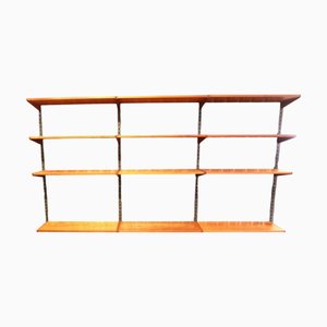 Libreria a parete in teak di Kai Kristiansen per FM Møbler, anni '60