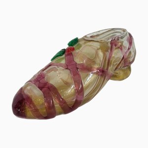 Glass Sculpture Shoe by Pino Signoretto for Redusart, 1970s