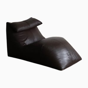 Chaise longue Le Bambole in pelle marrone di Mario Bellini per B&B Italia, anni '70