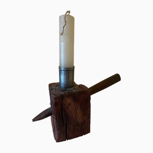 Vintage French Rustic Candlestick, 1960s