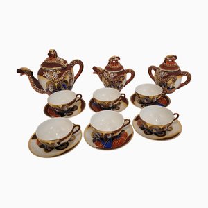 Coffee or Tea Cups in Satsuma Porcelain, 1930s, Set of 15