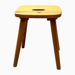 Swiss Wooden Quadripod Stool in Pine