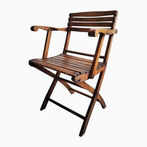 Antiker Klappstuhl aus Holz, 1920er