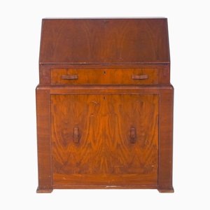 Bureau Vintage Art Déco avec Banc en Noyer, 1920s
