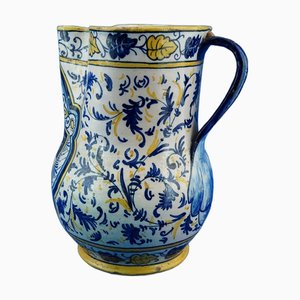 Antique Renaissance Majolicated Ceramic Jug Vase by Montelupo Fiorentino