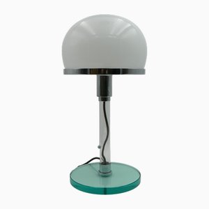 Lampada da tavolo Bauhaus con paralume in vetro di Carl Jacob Jucker per Imago DP, anni '60