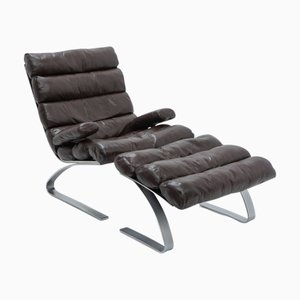 Poltrona Sinus e poggiapiedi di Ra & Hj Schröpfer per Cor, anni '80