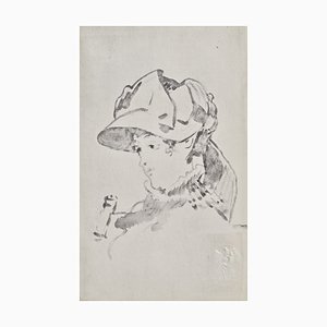 E. Manet, Girl's Head with Hat, 1918, Lithograph