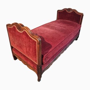 Antique Louis XV French Adjustable Beechwood Frame Daybed, 1920s
