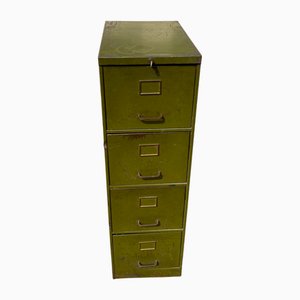 Vintage Military Four-Drawer Metal Locker, 1950s