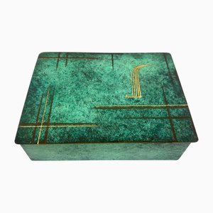 Art Deco Brass Jewelry Box from WMF Ikora, 1930s