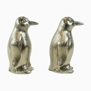 Versilberte Salz & Pfeffer Pinguine, 1970er, 2er Set