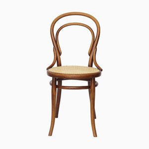 Sedia nr. 14 antica Sedia viennese in legno curvato con sedile in canna di Michael Thonet per Thonet, anni '20