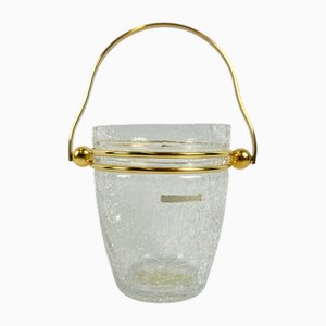 Mid-Century Modern Gilt Crystal Ice Bucket from Val Saint Lambert, 1960s
